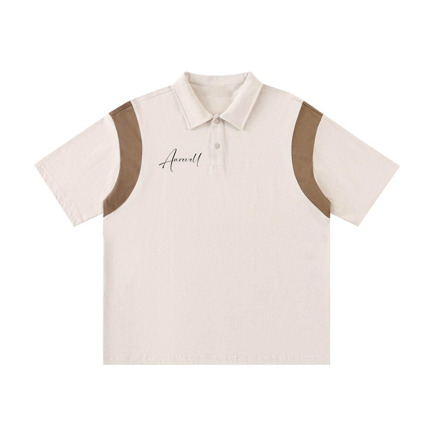 Contrast Panel Cotton Polo Shirt