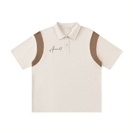Contrast Panel Cotton Polo Shirt