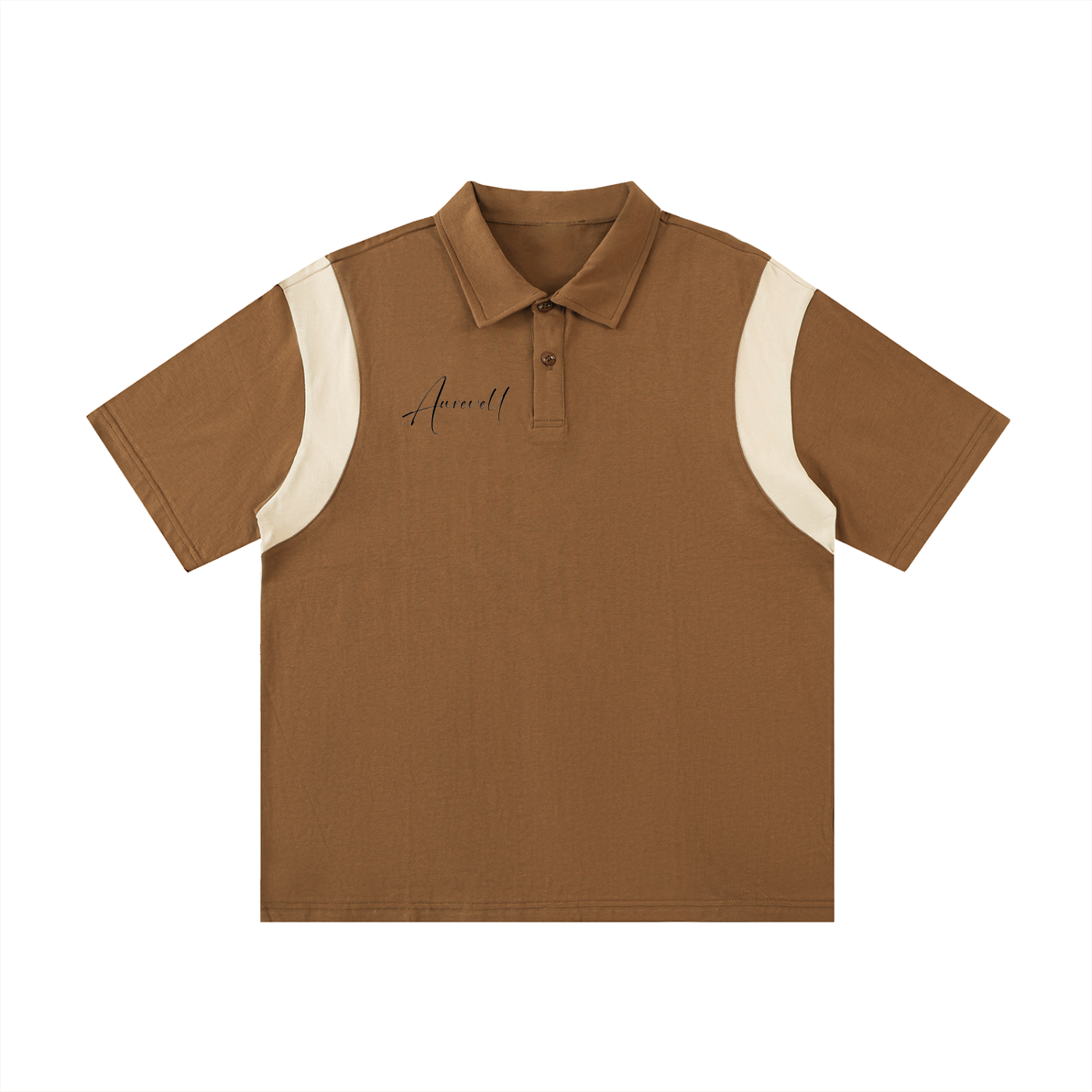 Contrast Panel Cotton Polo Shirt